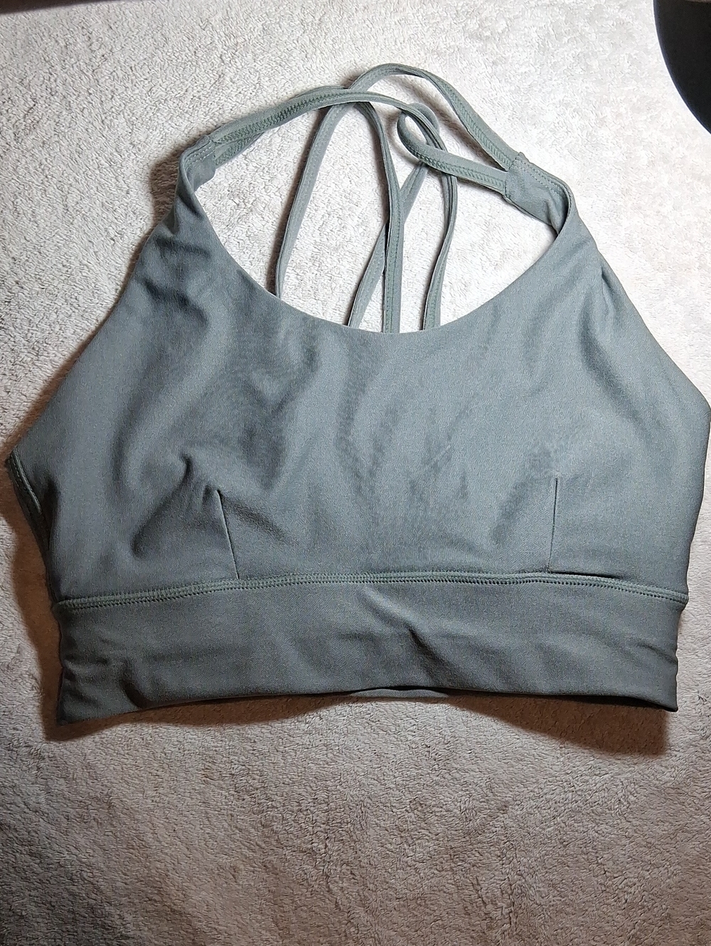 Athletic Works Sage Green Strappy Sports Bra